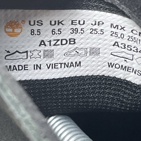 Timberland Women’s Tilson Ortholite Black Leather Zip Up Ankle Bootie Size 8.5 - Picture 5 of 8